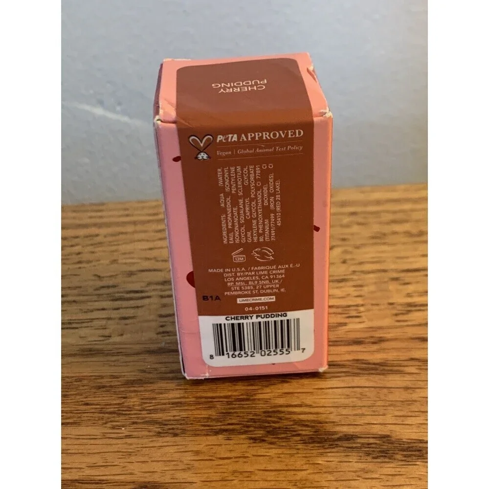 (2) Lime Crime Wet Cherry Cheek Lip Stain CHERRY TART CHERRY PUDDING New/NIB SET